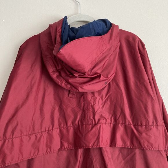 LL Bean Anorak Jacket Mens XL Full Zip Red Lightweight Rain Coat Windbreaker - Picture 9 of 12